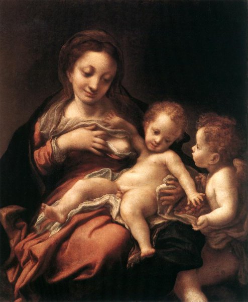 Virgin And Child With An Angel (Madonna Del Latte)