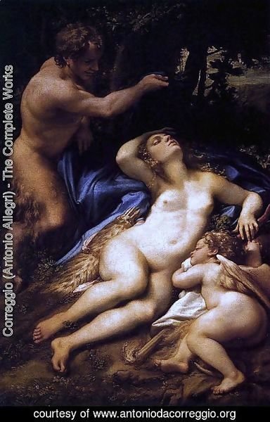 Correggio (Antonio Allegri) - Venus and Cupid with a Satyr 1528